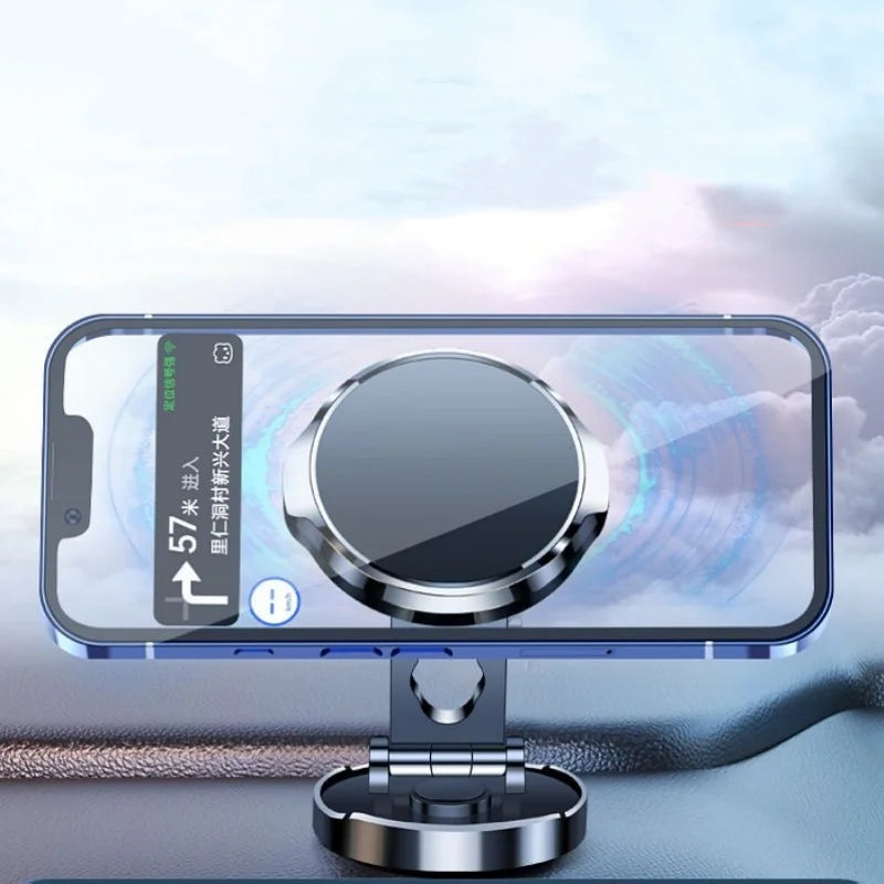 2024 Mobile Phone Stand Strong Magnetic Car Holder 720° Foldable Round Bracket Support for Universal Phones Mount Holders In Car Oasis Select