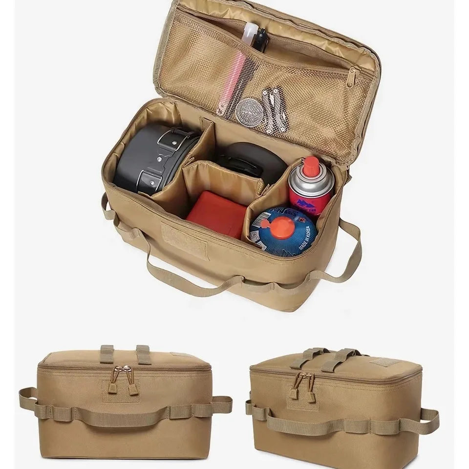 Outdoor Camping Gas Tank Storage Bag Large Capacity Ground Nail Tool Bag Gas Canister Picnic Cookware Utensils Kit Bag Oasis Select