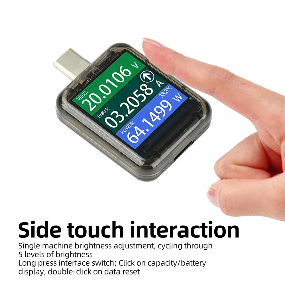 Type-C Power Meter Voltmeter Current Charging Power Detector DC4.5-48V 6A Battery Tester USB Fast Charge Detection Trigger Oasis Select