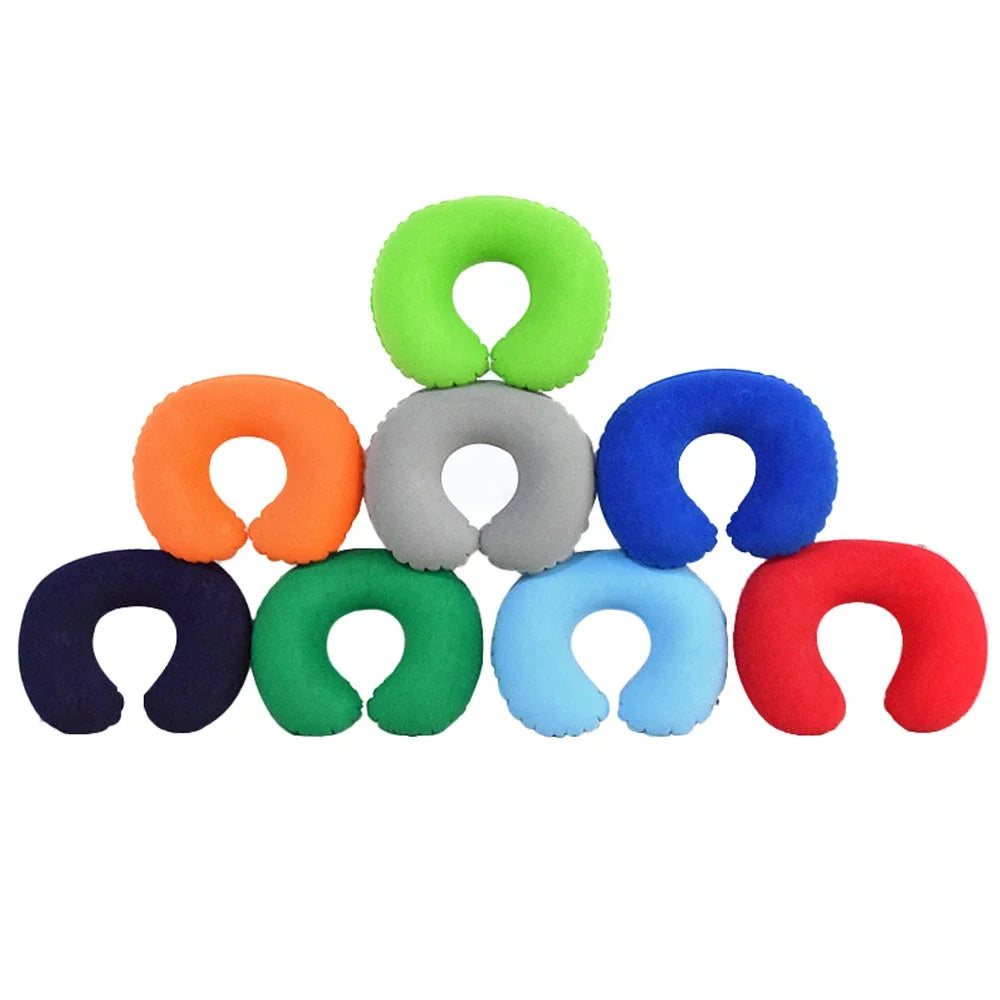 Inflatable C-Shaped Travel Neck Pillow | Portable PVC Cushion Inflatable Travel Pillow Oasis Select