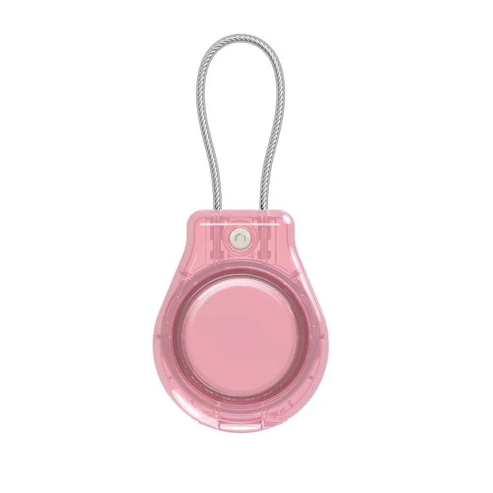 Waterproof AirTag Case with Steel Cable & Keychain Holder AirTag Protective Case Oasis Select Transparent Pink