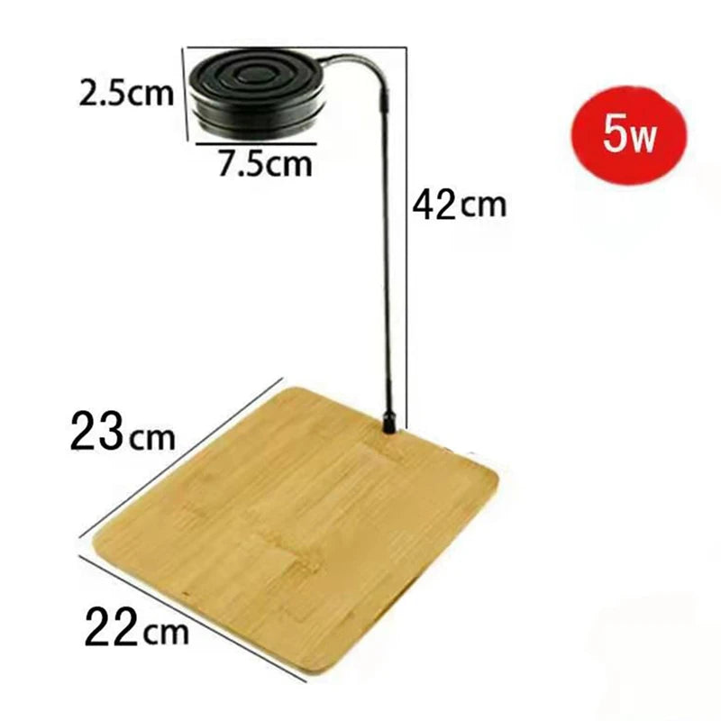 LED Aquarium Fish Tank Light With Bamboo Base Lamp For Aquariums Potted Plants Succulents Miniature Landscape US Plug 5W Oasis Select