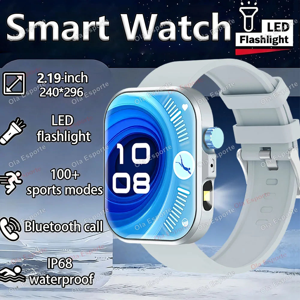 Ola Esporte LED Flashlight Smartwatch 2.01" Bluetooth Fitness