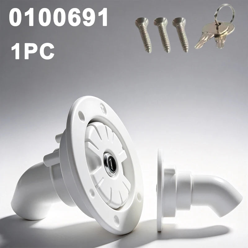 Exterior Hatch Black/White Round Gravity Water Inlet with Lock RV Accessories Caravan for RV Boat Camper Trailer Car Accessories Oasis Select White