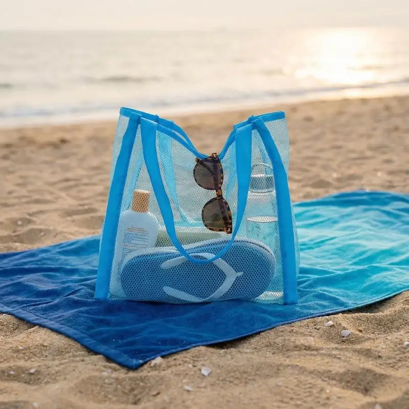 Large Mesh Tote Bag – Beach, Toys, Towels & Organizer