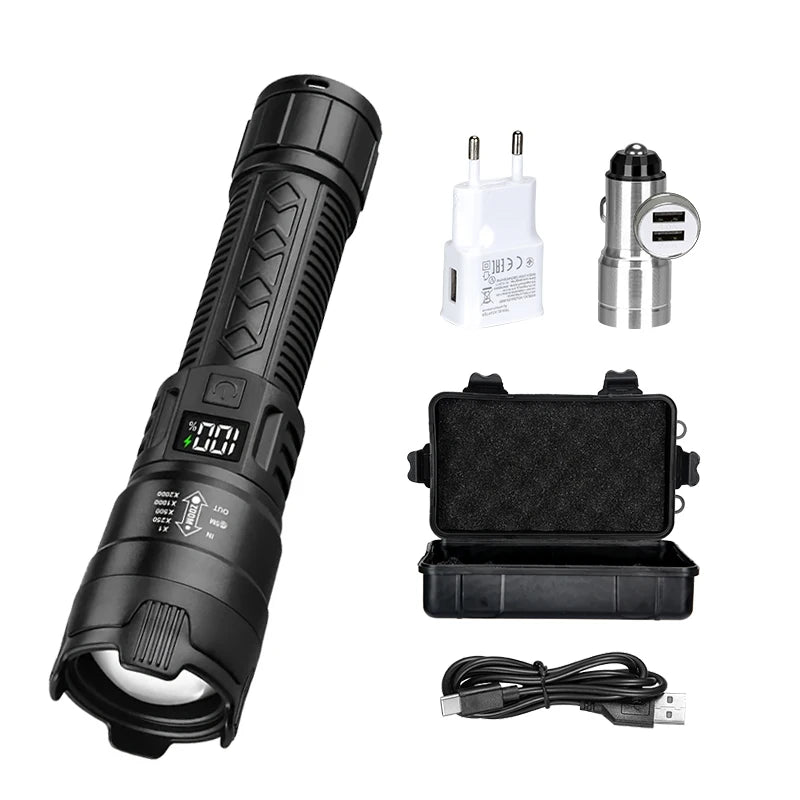 2000LM Rechargeable LED Tactical Flashlight | Zoom Torch