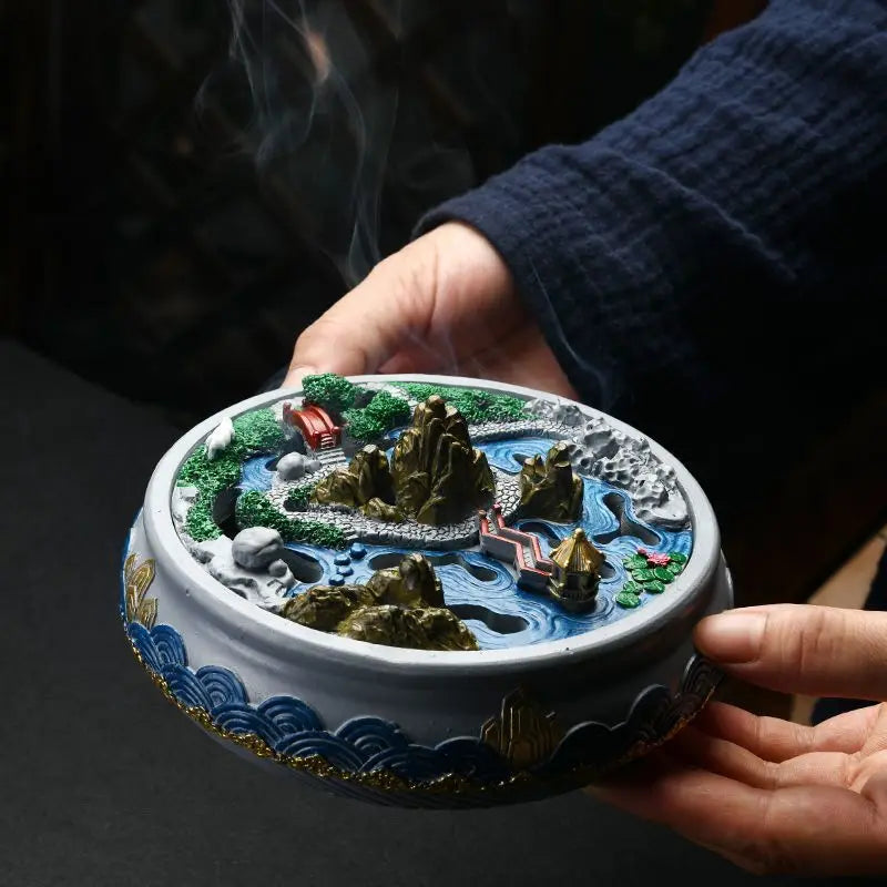 Micro Landscape Mosquito Incense Burner Mosquito Repellent Wormwood Incense Burner Household Deodorant Creative Decoration Oasis Select