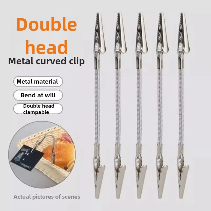 2PCS Heavy-Duty Multipurpose Double-Headed Crocodile Clip Holder -Dual Clamp with Bendable Design,Compatible with Mosquito Coils Oasis Select