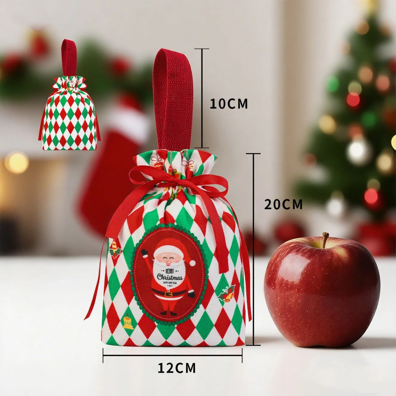 High Quality Velvet Christmas Gift Bag Drawstring Candy Box Reusable Diy Christmas Apple Bags Home New Year Party Decoration Oasis Select A other