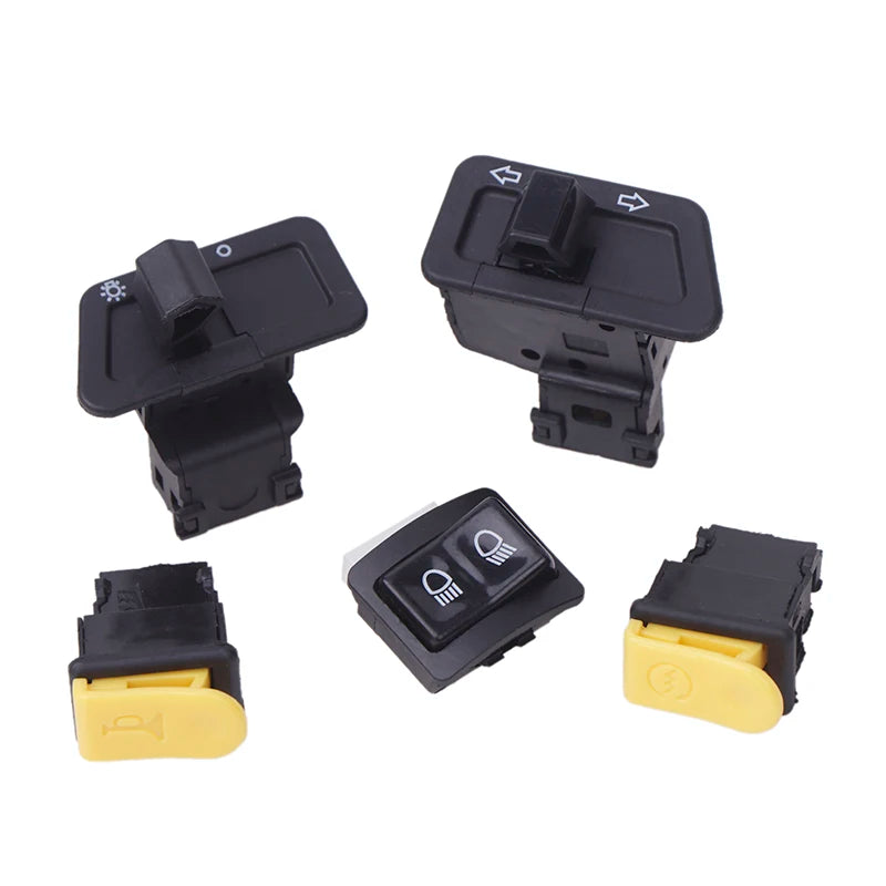 5Pcs/Set Motorcycle Button Switch Head Light Horn Dimmer Turn Singal Starter High Low Beam Electric Start Button For Moto Oasis Select