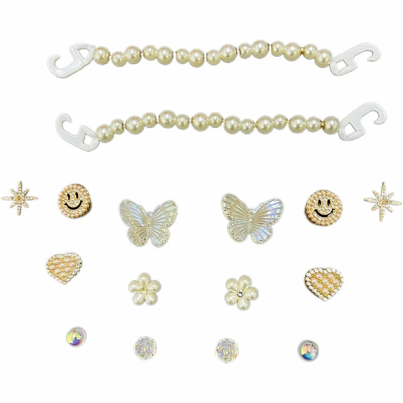 Fashionable shoe accessory set, made of metal, with a shoe chain clasp, removable, suitable for sandals and flip-flops. Oasis Select CJ-056