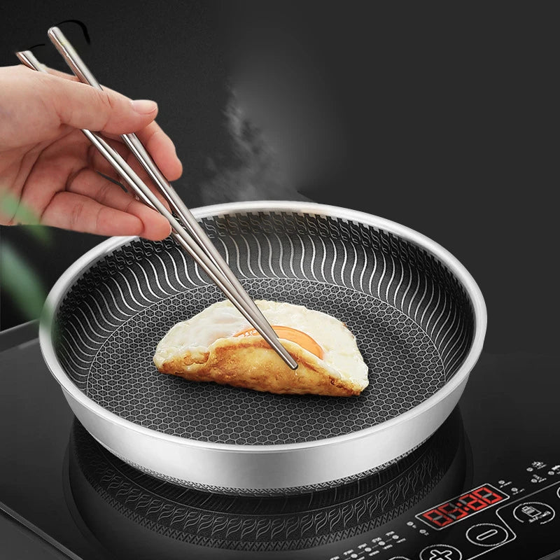 316L Stainless Steel Tri-Ply Honeycomb Skillet | Gas & Induction