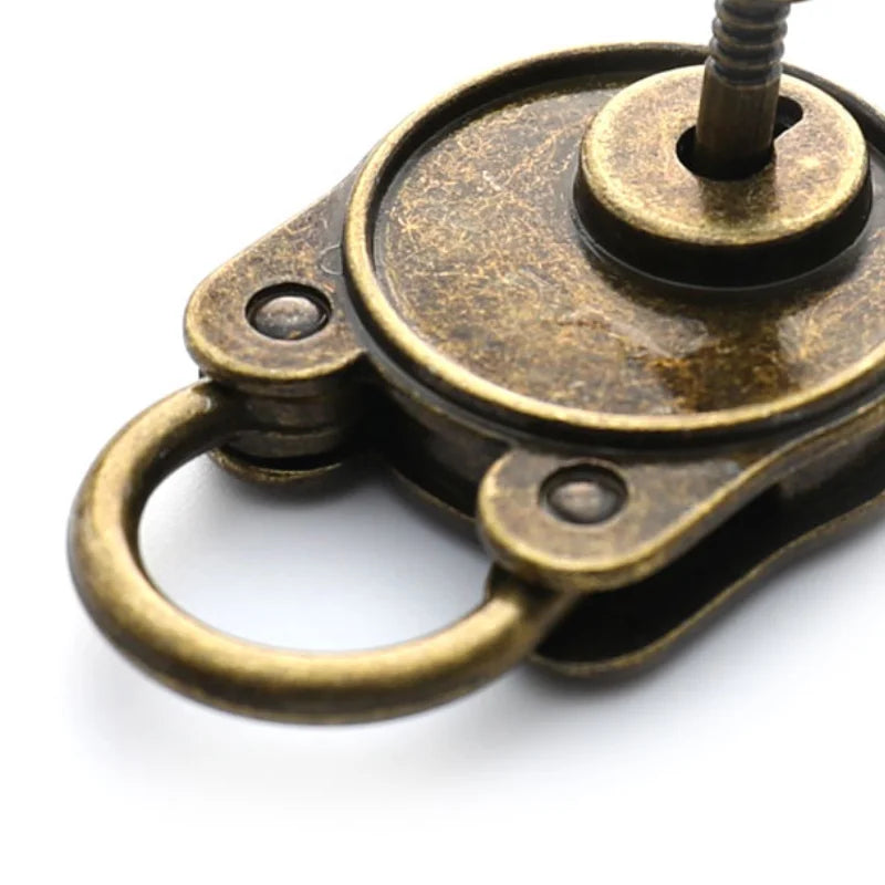Vintage Padlock Chinese Old Style Lock Notebook Luggage Belt Antique Bronze Plated Padlock With Key Suitcase Locks Hardware Oasis Select