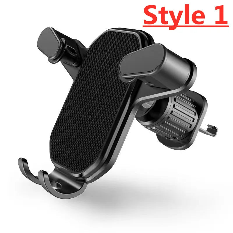 Car Phone Holder Mobile Cell Phone Stand Portable Smartphone Mount Air Outlet Gravity Support in Car For iPhone 16-11 Samsung Oasis Select Style 1