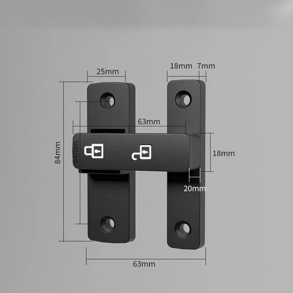 Luminous Door Buckle Zinc Alloy Non Perforated Anti-theft Door Latch 90°/180° Sliding Door Lock Positioning Latch Door Hardware Oasis Select Style 3