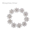 10PCS 16MM Vintage Buttons Clothing Flatback Plating Pearl Buckle Rhinestone Snowflake Cabochon DIY Craft Apparel Sewing Tools Oasis Select Rhinestone -Silver
