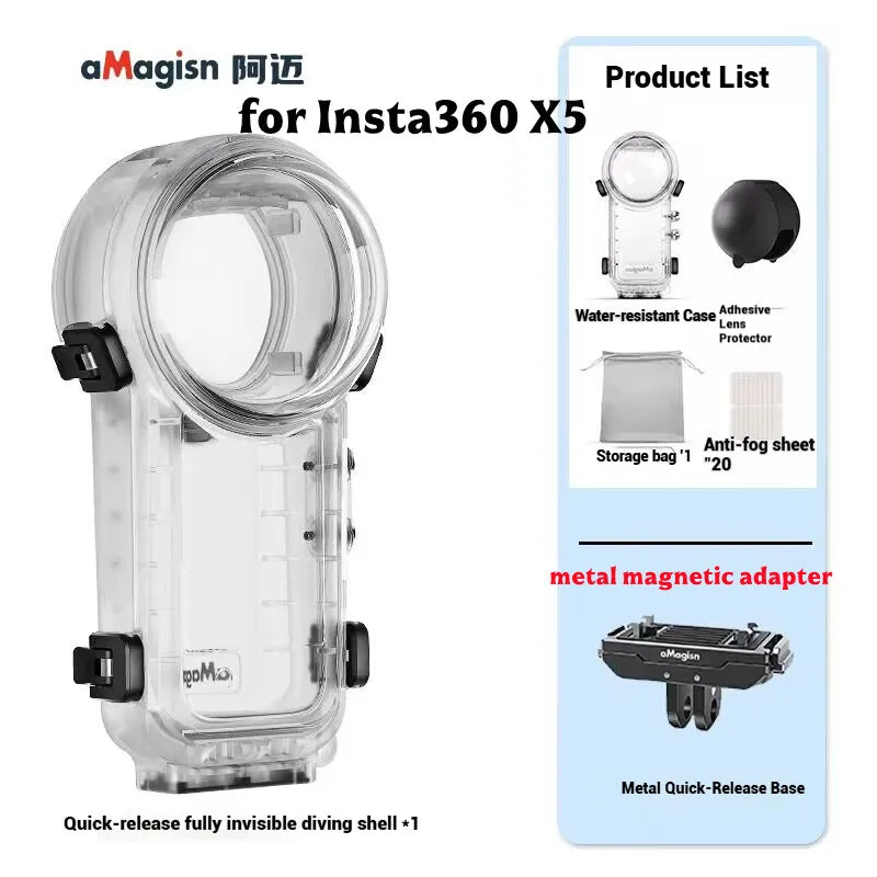 Insta360 X5 Invisible Dive Case | 60m Waterproof Housing