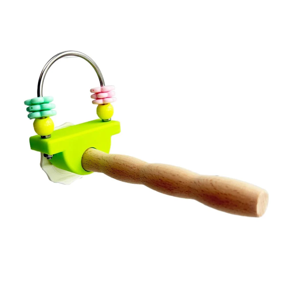 Natural Wood Bird Perch Stand – Non-Slip Paw & Beak Grinder