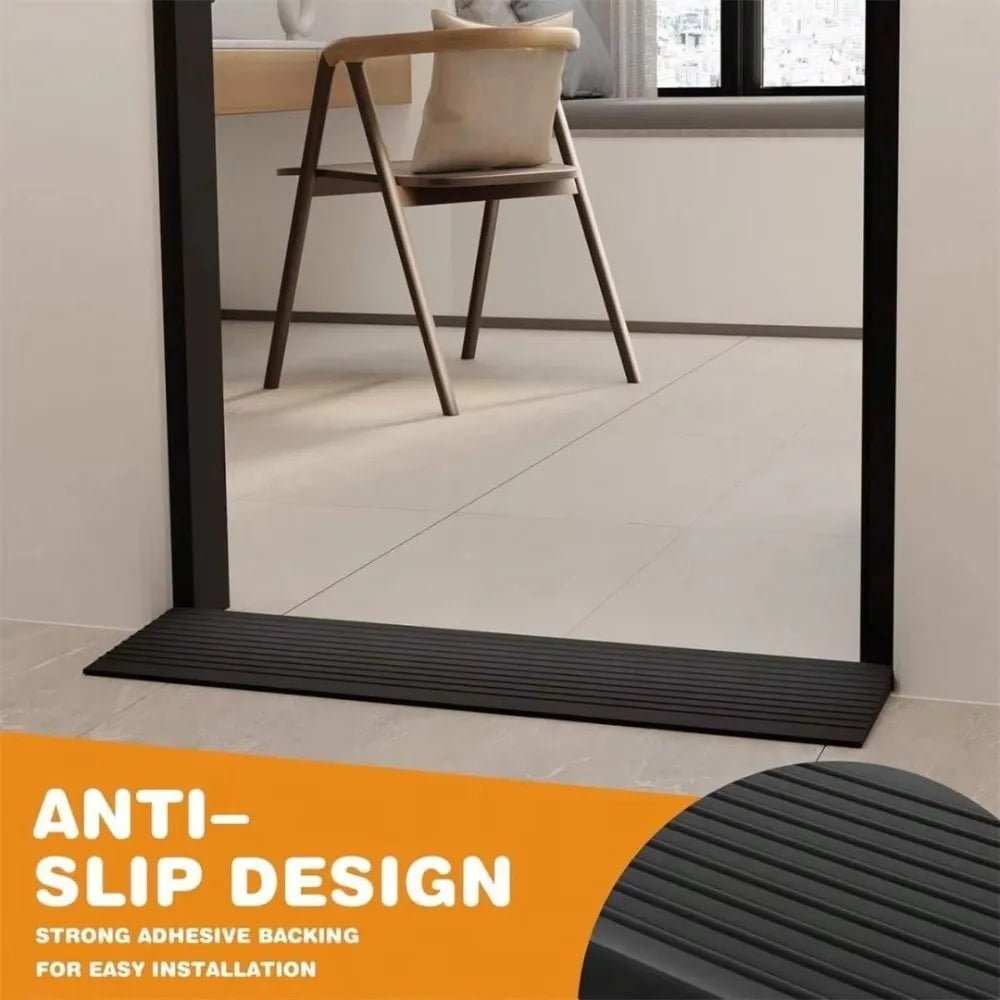 Self-Adhesive Ramp Mat 90x5cm Non-Slip Floor Transition Strip Multi-Purpose Easy Install Door Threshold Ramp Home Oasis Select