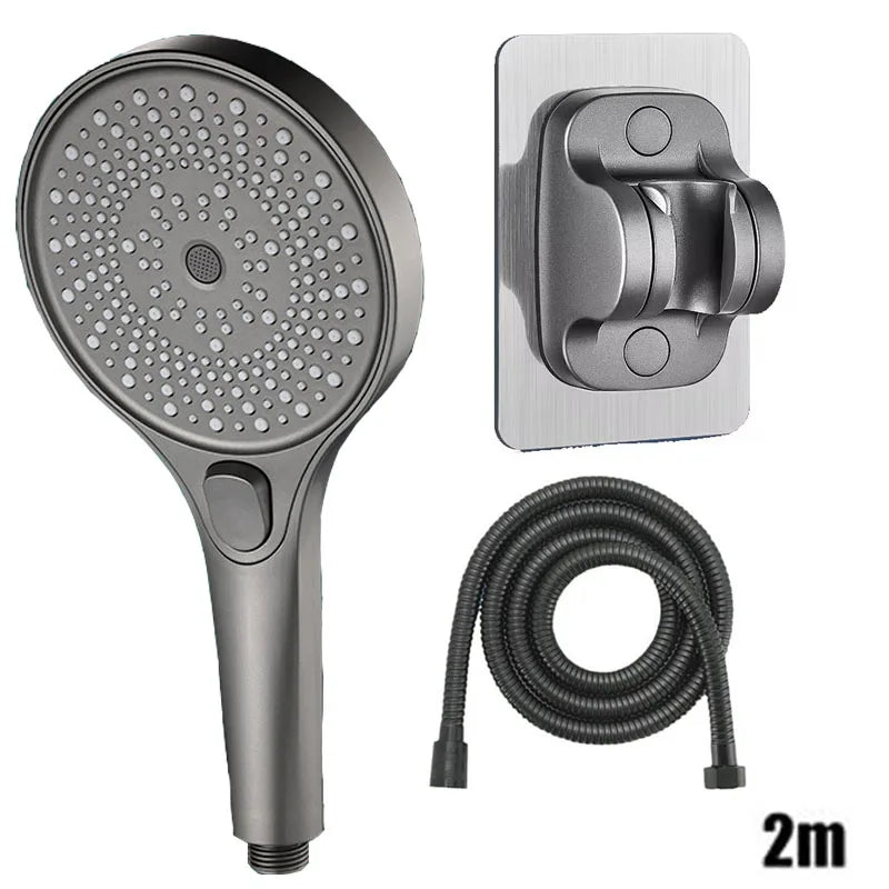 Showerhead shower bathroom accessories large panel showers for bathroom items 3 modes knobs portable heads parts fixture home Oasis Select Grey suit E