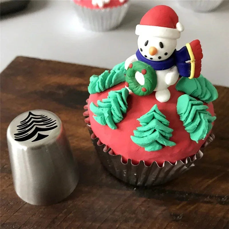 Stainless Steel Christmas Cream Cake Icing Piping Nozzles Set Tree Snowflake Cupcake Decorating Flower Mouth Pastry Baking Tools Oasis Select