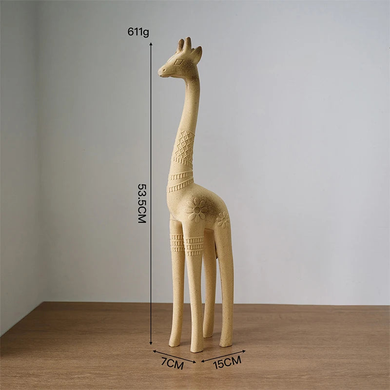Creative DIY Painted Wooden Animal Sculptures Horse Rabbit Cat