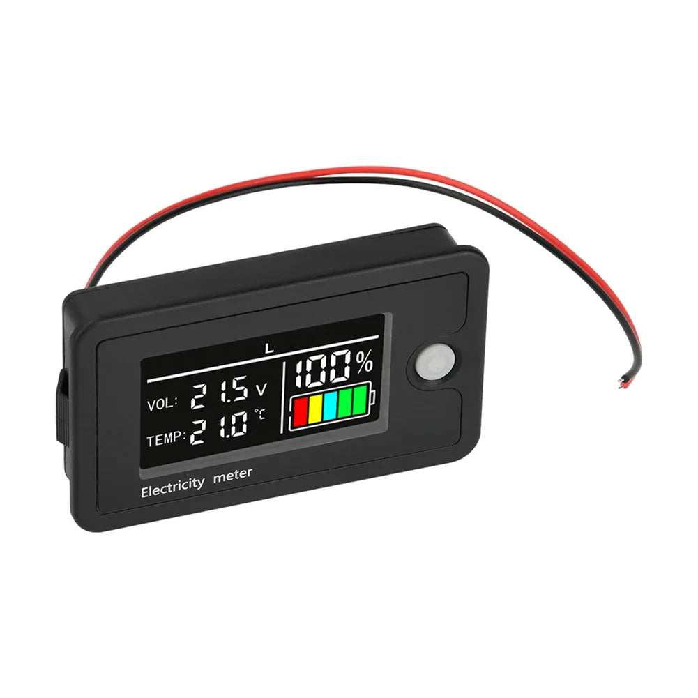 Battery Capacity Indicator Voltage Tester Gauge DC 8V 100V Suitable for Multi Battery Types with Power Off Data Memory Oasis Select