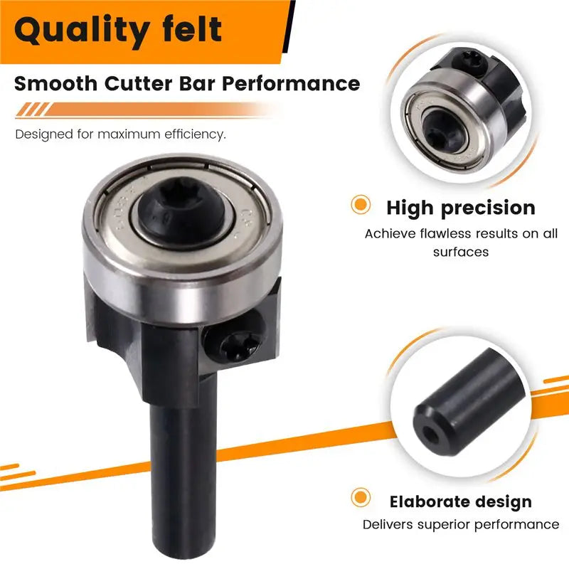 LIKE WISH 8Mm Double Edge Milling Cutter With Bearing Flush Trim Router Bit For Woodworking Hand Making Drawer Tool 8X22x12mm Oasis Select