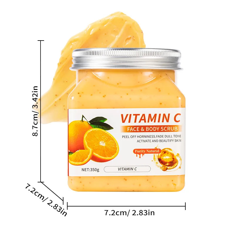 350g Body Exfoliating Scrub for Dead Skin and Keratosis Pilaris, Full-Body Deep Cleansing Coffee Scrub Oasis Select Vitamin C 350g