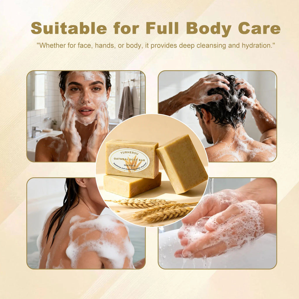 Handmade Oatmeal Soap Bar – Exfoliating & Moisturizing | YURHERSU Handmade Bar Soap Oasis Select