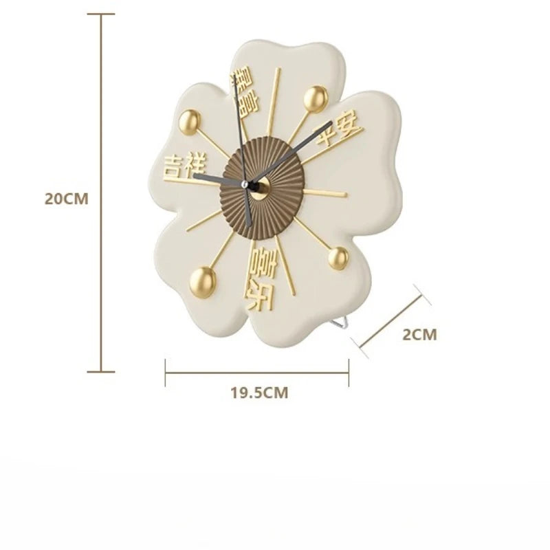Lucky Flower Clock Ornament Entrance Hall Desktop Home Living Room Entrance Hall Bedroom Clock Decoration Table Clock Oasis Select