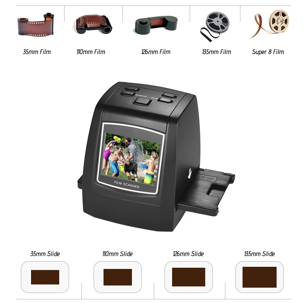 High-Resolution 14MP/22MP Film Scanner Convert 35mm/135mm/126mm/110mm Color Monochrome Slide Film Negative into Digital Picture Oasis Select