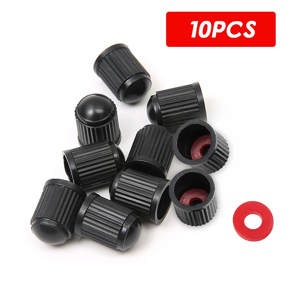 Tire Valve Dust Caps Stem Covers Plastic Car Wheel Tire Valve Tyre Stem Air Caps Auto Bike Bicycle Truck Motorcycle Accessories Oasis Select 10Pcs Black