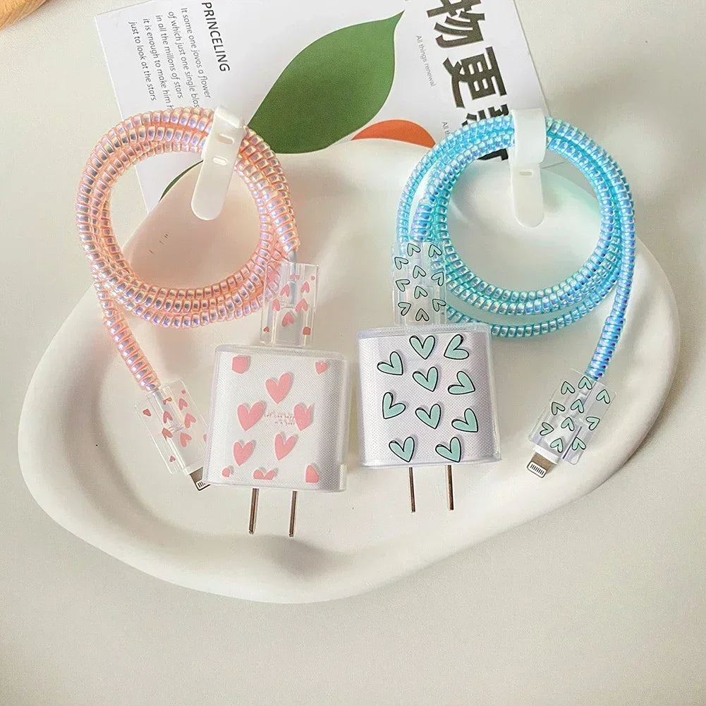 Cute Floral iPhone Charger & Cable Cover – TPU Protective Case