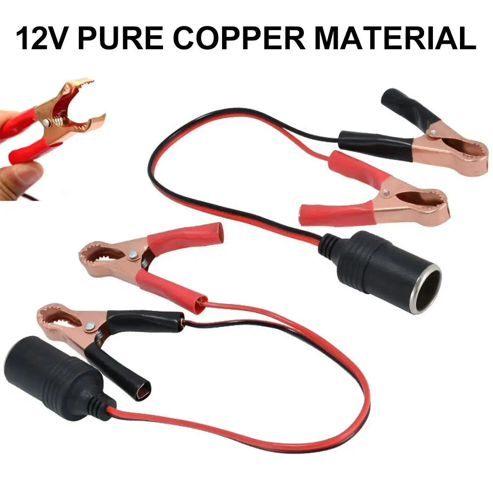 12V Battery Clip to Cigarette Lighter Socket Adapter | Pure Copper Car Power Adapter Oasis Select