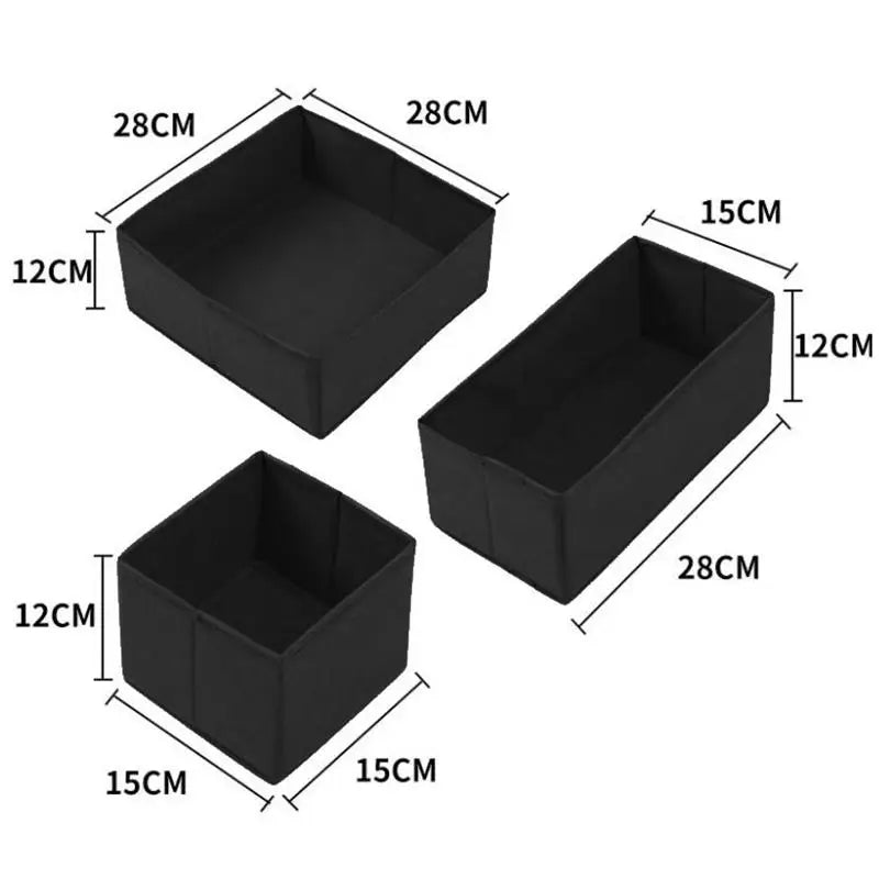 Clothes Organizer Storage Box Underwear Bra Socks Cabinet Drawer Organizer T-Shirt Storage Basket Wardrobe Storage Organizers Oasis Select 3Pcs set Black
