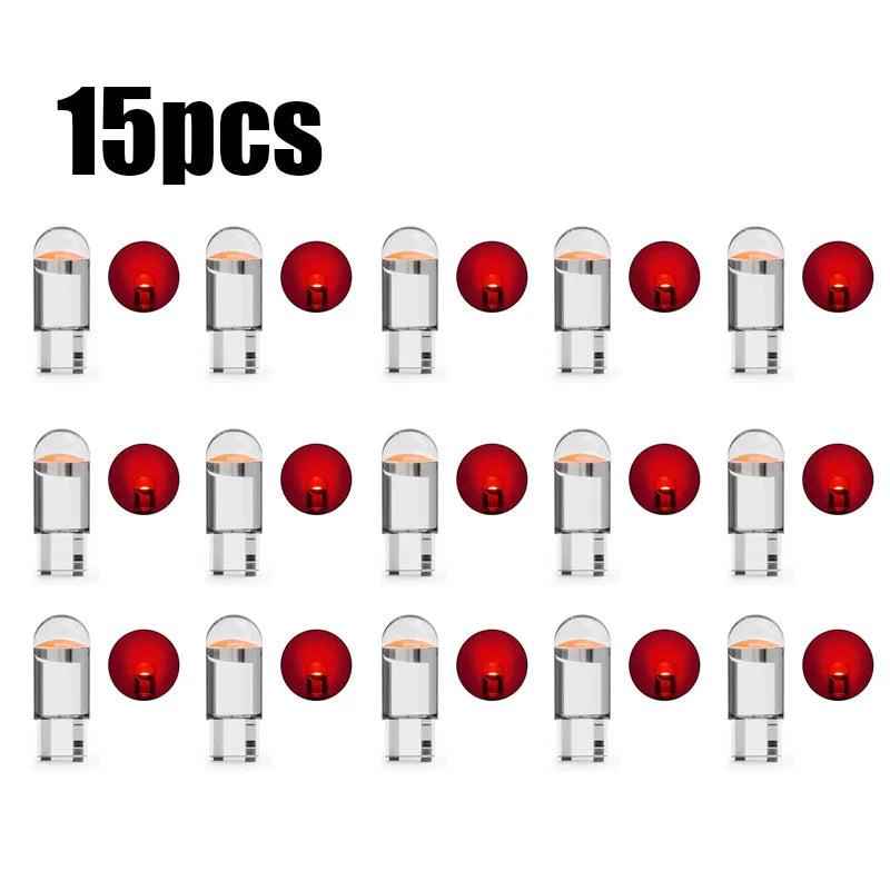5/10/15pcs 5W LED Canbus T10 Car Lights COB Glass Interior Parts Bulbs 6000K White Auto License Plate Lamp Dome Read Light 12V Oasis Select 15pcs Red