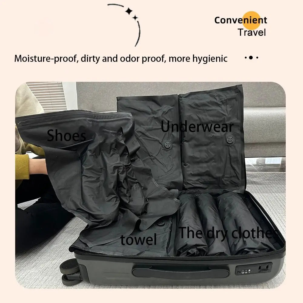 New Reusable Hand Roll Vacuum Bags Space Saver Portable Vacuum Compression Bag Dustproof Luggage Vacuum Storage Bag for Travel Oasis Select