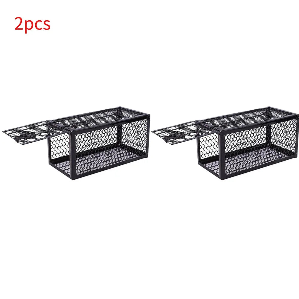 Household Metal Mousetrap Self-locking Mousetrap Safe Firm Iron Net Household Mouse Catcher Indoor Outdoor Rat Trap Rat Cage Oasis Select 2pcs