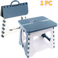 Foldable Step Stool – 300 lb Capacity, Anti-Slip Treads & Reinforced Plastic for Kitchen, Bathroom & Home Oasis Select Blue-1pc