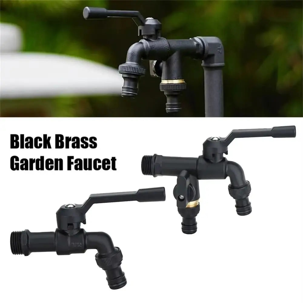 Black Brass Anti-Freeze Bibcock Faucet – Dual Outlet 1/2" Bibcock Faucet Oasis Select