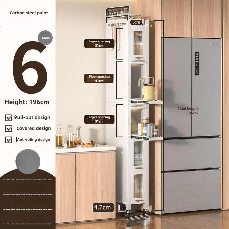 Drawable kitchen crevice storage cabinet, multi-layer ultra narrow edge storage cabinet, side crevice storage cabinet Oasis Select 50-20 Six B