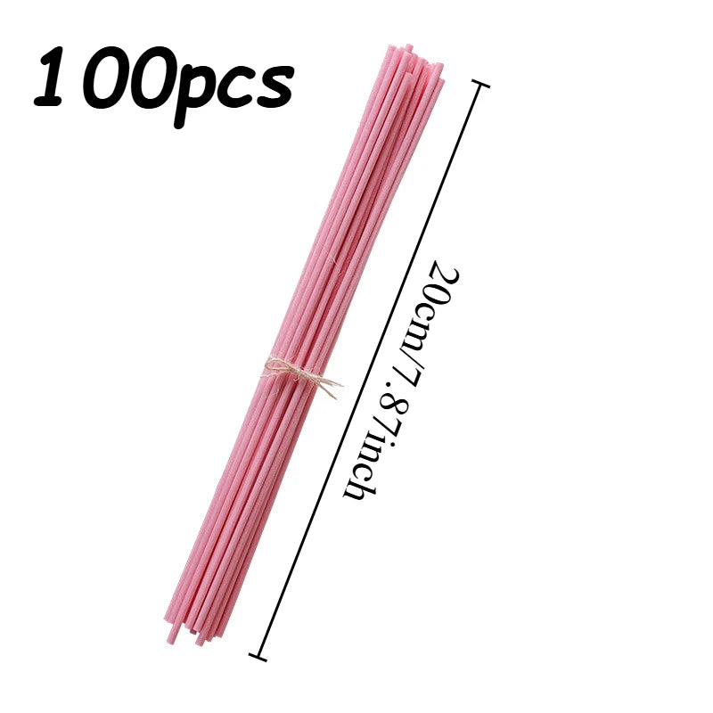 100/200pcs Aromatherapy Sticks, Diffuser Sticks, Black Pink Fragrance Diffusing Strips, Long-lasting, for Indoor Use in Bathroom Oasis Select pink 100pcs