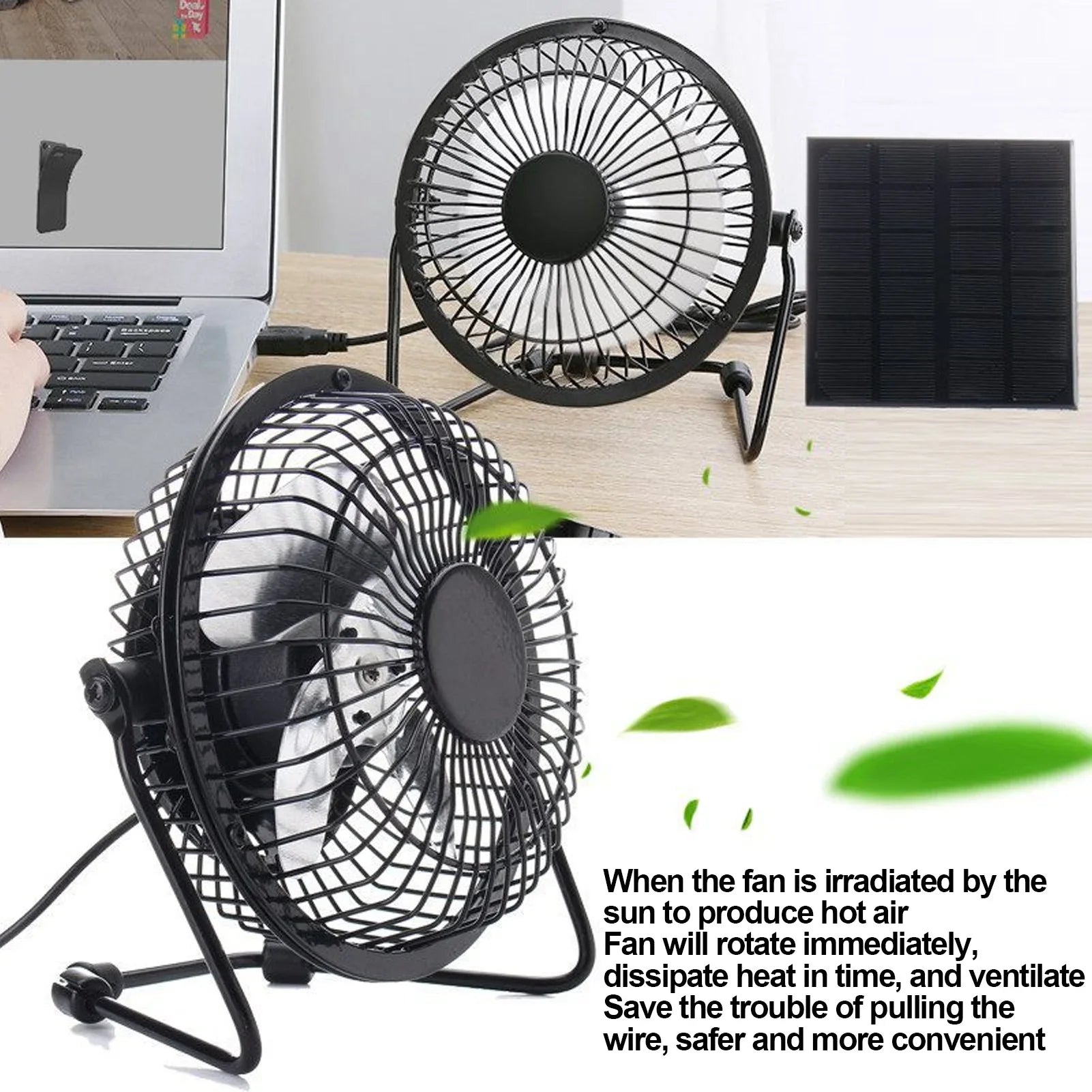 URGGU 5W Solar USB Fan – Portable Outdoor & Home Cooling