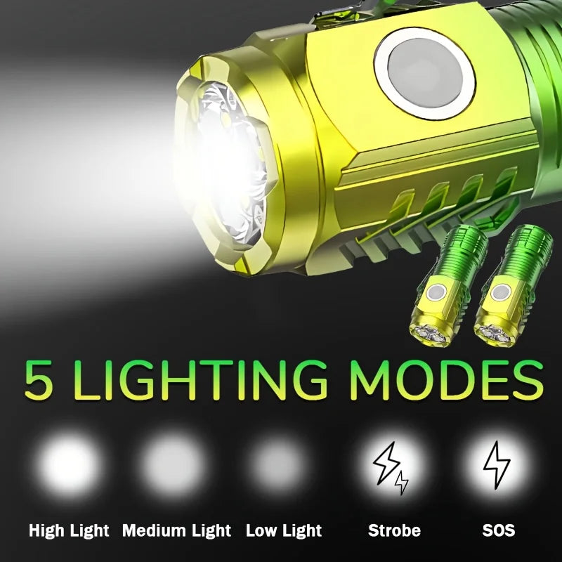 ZHIYU Mini LED Flashlight 800 Lumen USB Rechargeable Waterproof