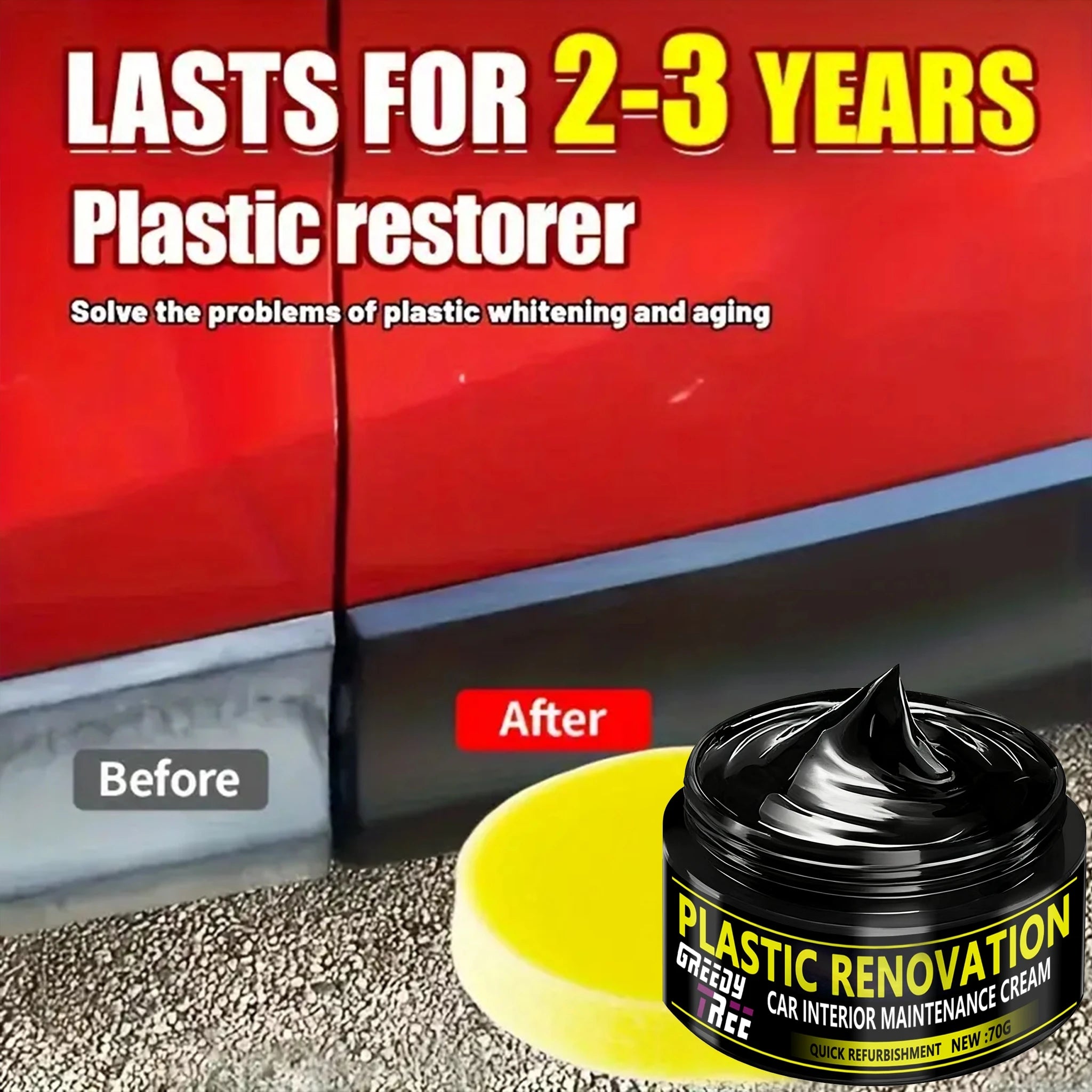 Car Plastic Restorer Polish Paste – Bumper, Tire & Trim Plastic Restorer Paste Oasis Select