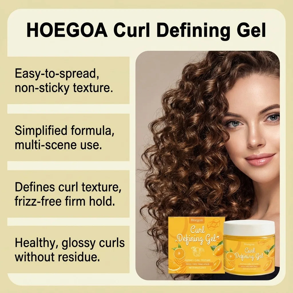 Hoegoa Curl Shaping Gel Hair Wax, Oil-Control, Smooth Hair Wax, Curl Styling Cream, Anti-Frizz Natural Curl Gel Oasis Select