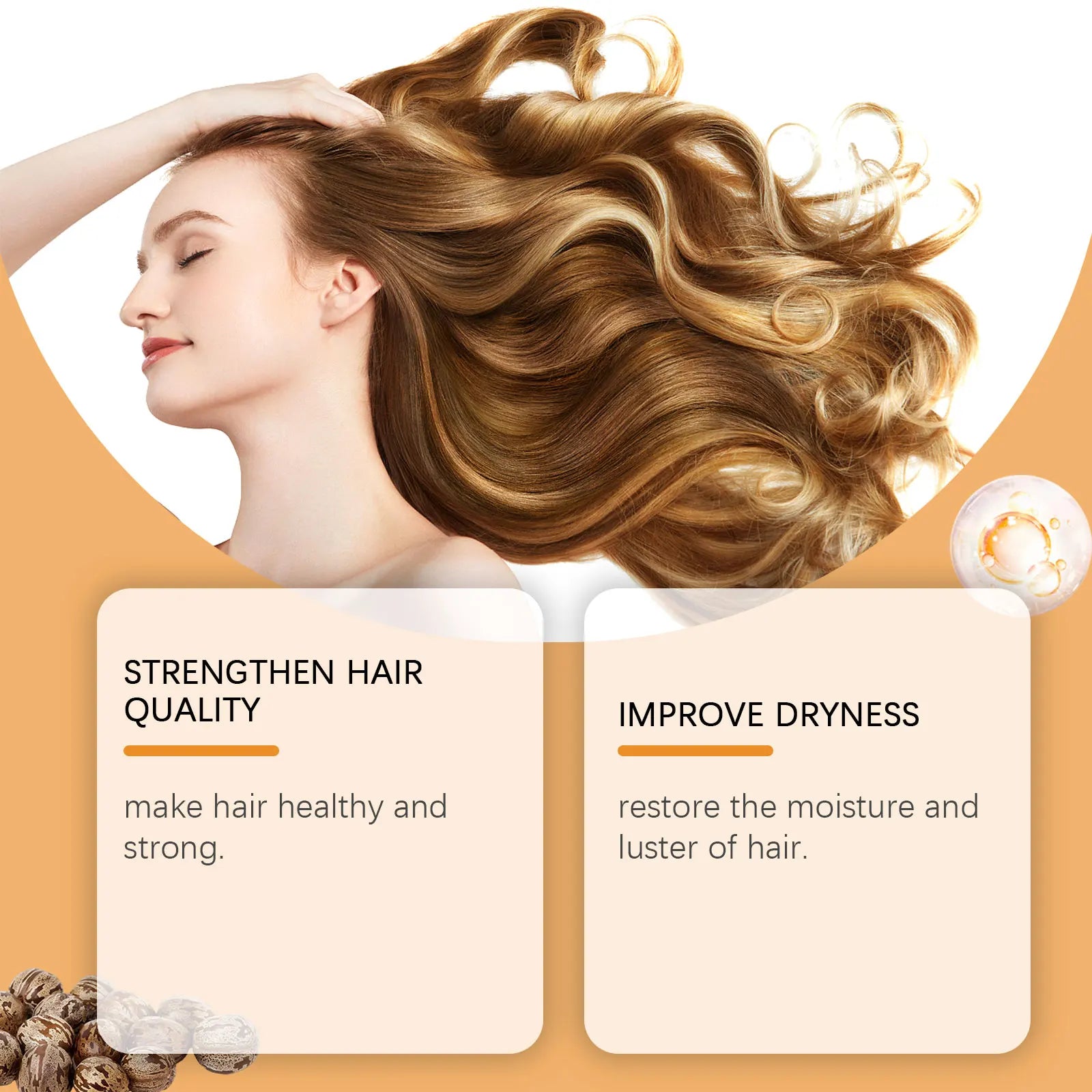 HOEGOA Castor Oil Leave-In Hair Cream – Frizz & Dry Hair
