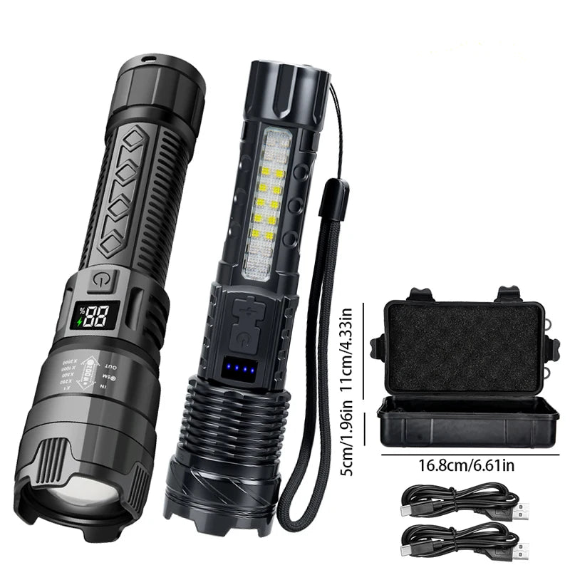 ZHIYU 2000LM Rechargeable LED Flashlight | Zoomable Tactical Torch