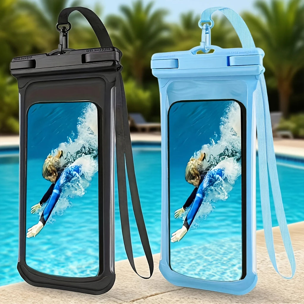 Waterproof Phone Pouch Case 3D Clear Soft Edges Underwater Phone Dry Bag IPX8 Waterproof Case for Beach Cruise Kayaking Travel Oasis Select